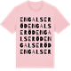 Pink Cotton t-shirt med Engalseröd ordlek t-shirt