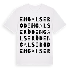Engalseröd ordlek t-shirt – ekologisk bomull t-shirt från Pinshirt