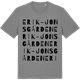 Mid Heather Gray t-shirt med Erik-Jonsgården ordlek t-shirt