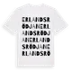 White t-shirt med Erlandsrödjan ordlek t-shirt