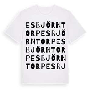 Esbjörntorp ordlek t-shirt – ekologisk bomull t-shirt från Pinshirt