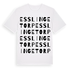 Esslingetorp ordlek t-shirt – ekologisk bomull t-shirt från Pinshirt
