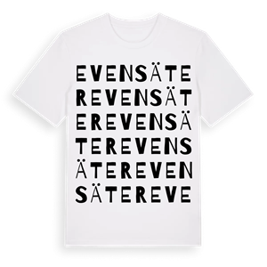 Evensäter ordlek t-shirt – ekologisk bomull t-shirt från Pinshirt