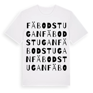 Fäbodstugan ordlek t-shirt – ekologisk bomull t-shirt från Pinshirt