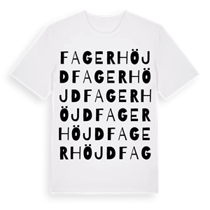 Fagerhöjd ordlek t-shirt – ekologisk bomull t-shirt från Pinshirt