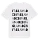 White t-shirt med Fåglamaden ordlek t-shirt