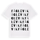 White t-shirt med Fåglevik ordlek t-shirt
