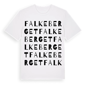 Falkeberget ordlek t-shirt – ekologisk bomull t-shirt från Pinshirt