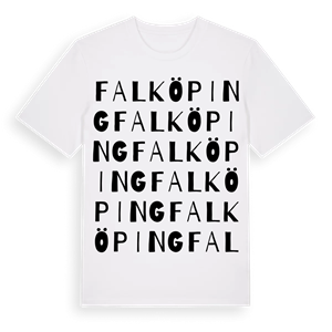 Falköping ordlek t-shirt – ekologisk bomull t-shirt från Pinshirt