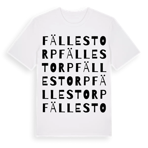 Fällestorp ordlek t-shirt – ekologisk bomull t-shirt från Pinshirt