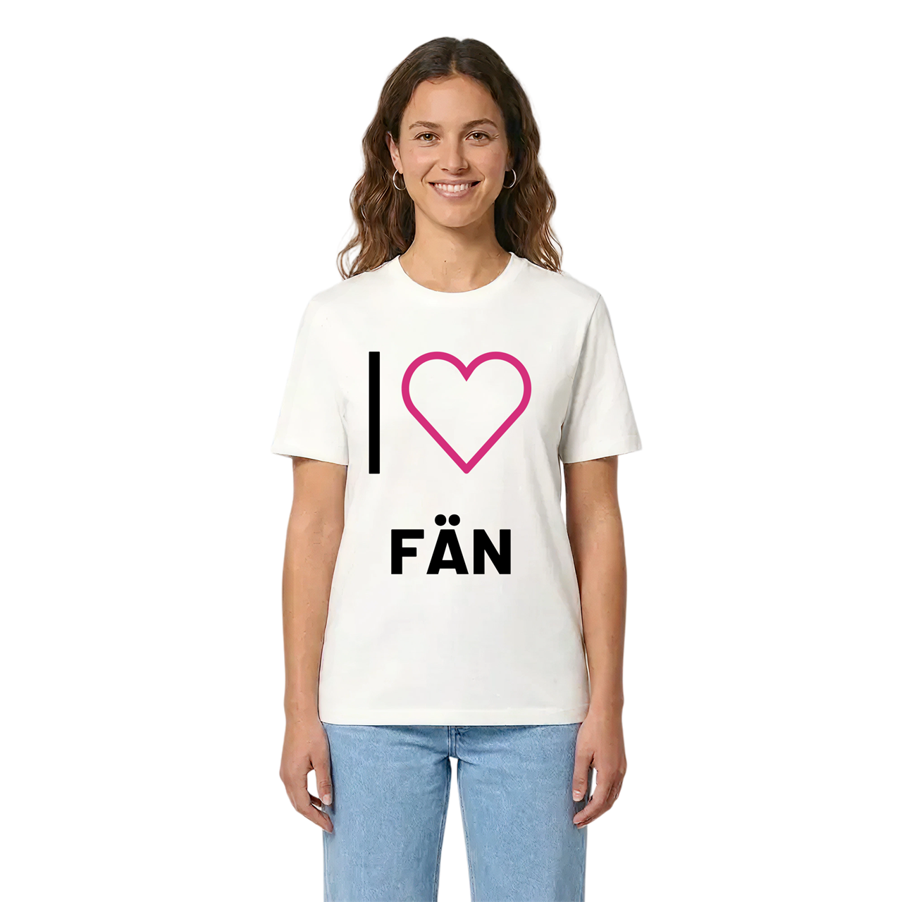 Jag älskar Fän t-shirt stort tryck i miljö