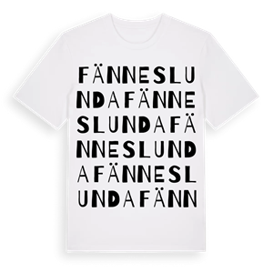 Fänneslunda ordlek t-shirt – ekologisk bomull t-shirt från Pinshirt