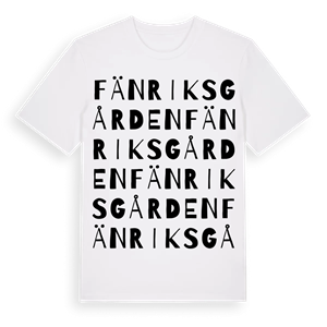 Fänriksgården ordlek t-shirt – ekologisk bomull t-shirt från Pinshirt