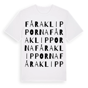 Fåraklipporna ordlek t-shirt – ekologisk bomull t-shirt från Pinshirt