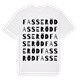 White t-shirt med Fasseröd ordlek t-shirt