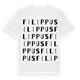 White t-shirt med Filippus ordlek t-shirt