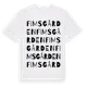 White t-shirt med Fimsgården ordlek t-shirt