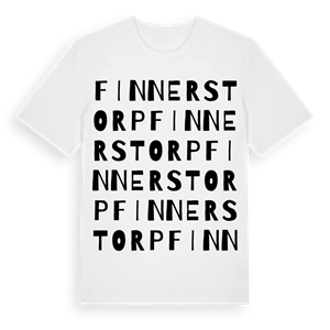 Finnerstorp ordlek t-shirt – ekologisk bomull t-shirt från Pinshirt