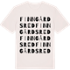 Vintage White t-shirt med Finngårdsred ordlek t-shirt