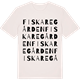 Vintage White t-shirt med Fiskaregården ordlek t-shirt