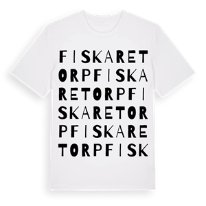 Fiskaretorp ordlek t-shirt – ekologisk bomull t-shirt från Pinshirt