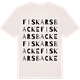 Vintage White t-shirt med Fiskarsbacke ordlek t-shirt