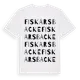 White t-shirt med Fiskarsbacke ordlek t-shirt
