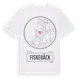 White t-shirt med Fiskebäck t-shirt