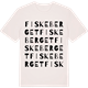 Vintage White t-shirt med Fiskeberget ordlek t-shirt