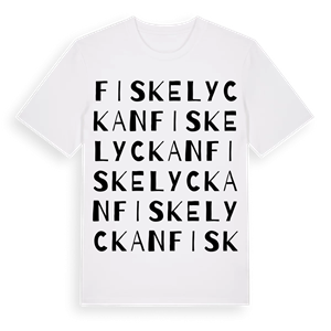 Fiskelyckan ordlek t-shirt – ekologisk bomull t-shirt från Pinshirt