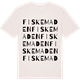 Vintage White t-shirt med Fiskemaden ordlek t-shirt