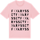 Pink Cotton t-shirt med Fixkrysset ordlek t-shirt