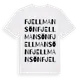 White t-shirt med Fjellmansön ordlek t-shirt