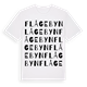 White t-shirt med Flågebyn ordlek t-shirt