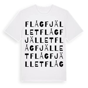 Flågfjället ordlek t-shirt – ekologisk bomull t-shirt från Pinshirt