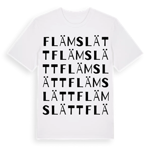 Flämslätt ordlek t-shirt – ekologisk bomull t-shirt från Pinshirt