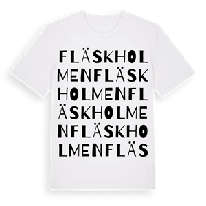 Fläskholmen ordlek t-shirt – ekologisk bomull t-shirt från Pinshirt