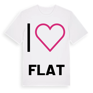 Jag älskar Flat t-shirt stort tryck – ekologisk bomull t-shirt från Pinshirt