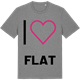 Mid Heather Gray t-shirt med Jag älskar Flat t-shirt stort tryck