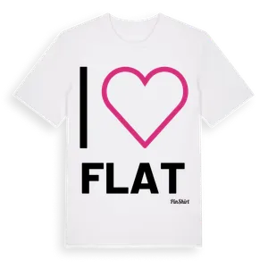 Jag älskar Flat t-shirt stort tryck – ekologisk bomull t-shirt från Pinshirt