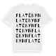 White t-shirt med Flatebyn ordlek t-shirt