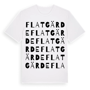Flatgärde ordlek t-shirt – ekologisk bomull t-shirt från Pinshirt