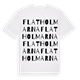 White t-shirt med Flatholmarna ordlek t-shirt