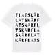 White t-shirt med Flatskär ordlek t-shirt