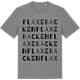 Mid Heather Gray t-shirt med Flaxebacken ordlek t-shirt