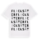 White t-shirt med Flicksäter ordlek t-shirt