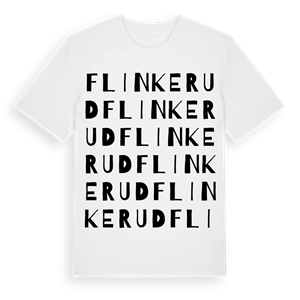 Flinkerud ordlek t-shirt – ekologisk bomull t-shirt från Pinshirt