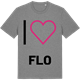 Mid Heather Gray t-shirt med Jag älskar Flo t-shirt stort tryck