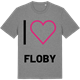 Mid Heather Gray t-shirt med Jag älskar Floby t-shirt stort tryck