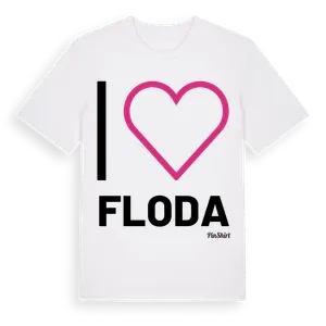 Jag älskar Floda t-shirt stort tryck – ekologisk bomull t-shirt från Pinshirt